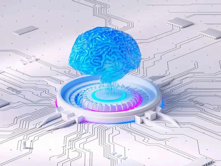 Illustration of an AI chip